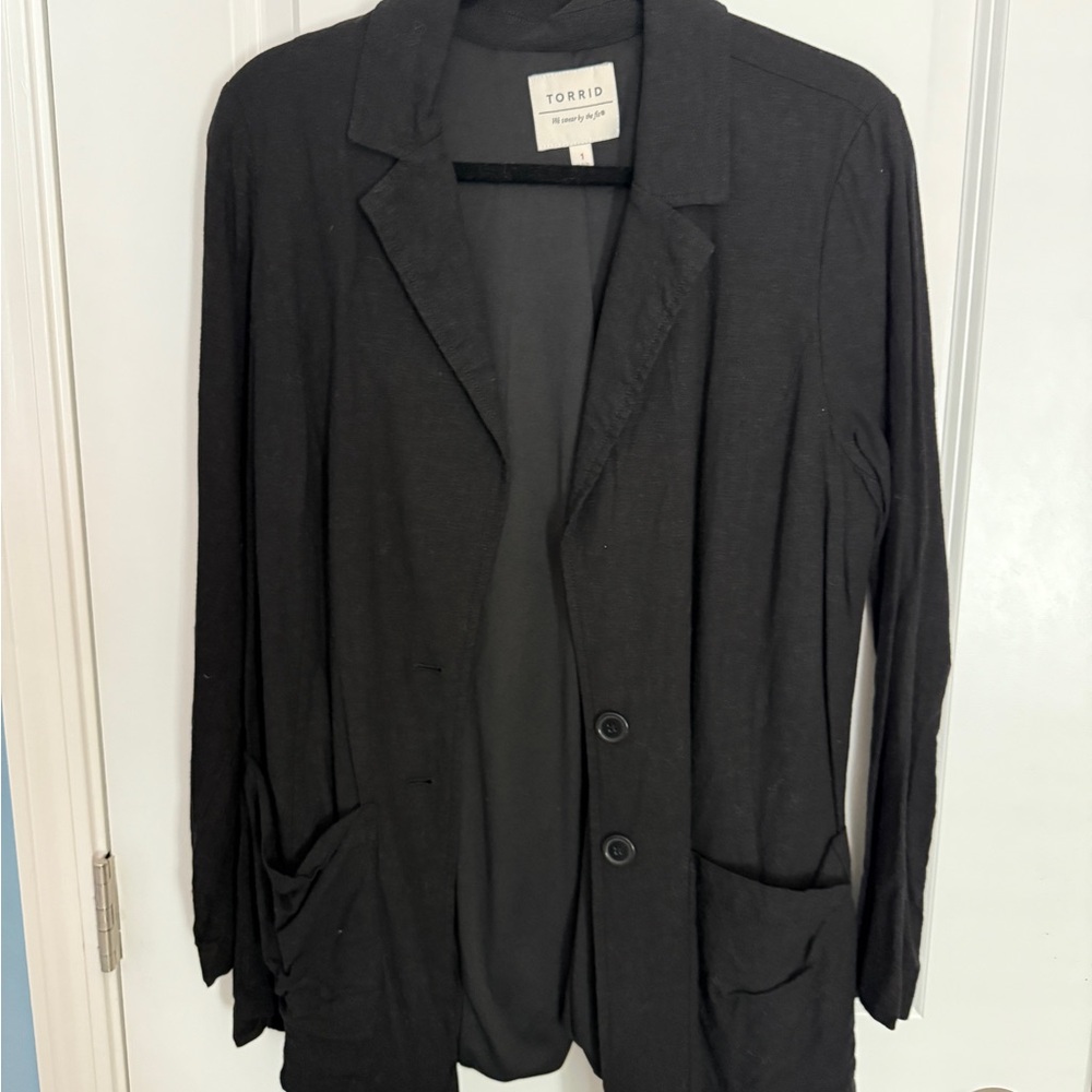 Torrid Black Women's Linen Jacket
